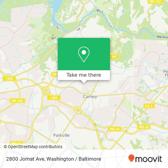 Mapa de 2800 Jomat Ave, Parkville, MD 21234