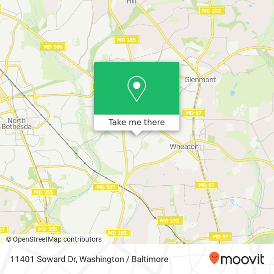 11401 Soward Dr, Kensington (NORTH BETHESDA), MD 20895 map