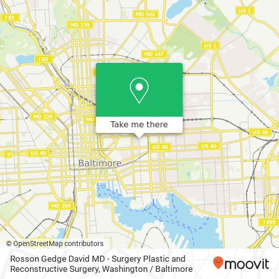 Mapa de Rosson Gedge David MD - Surgery Plastic and Reconstructive Surgery, 601 N Caroline St