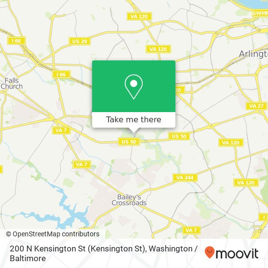 Mapa de 200 N Kensington St (Kensington St), Arlington, VA 22205
