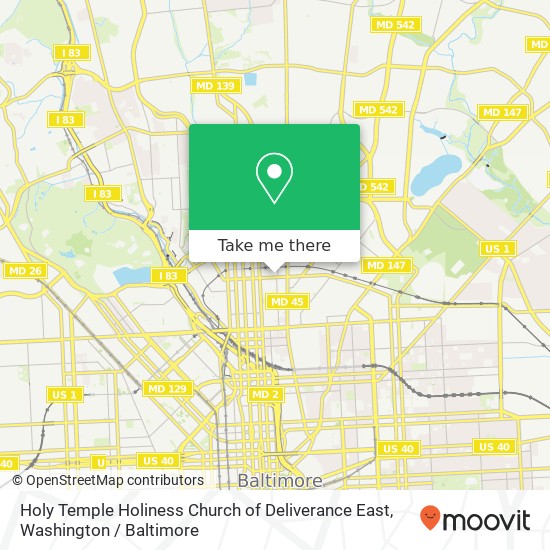 Mapa de Holy Temple Holiness Church of Deliverance East, 336 E 25th St