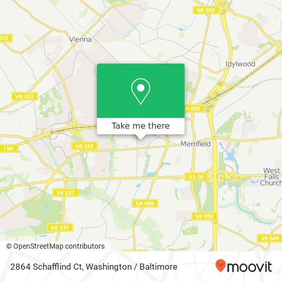 Mapa de 2864 Schafflind Ct, Vienna, VA 22180