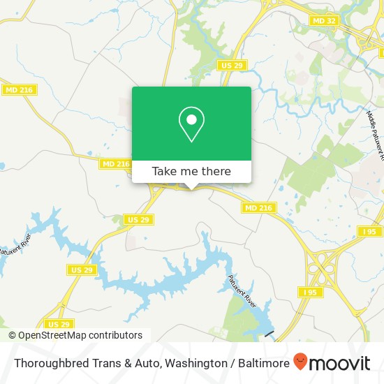 Mapa de Thoroughbred Trans & Auto, 11011 Scaggsville Rd