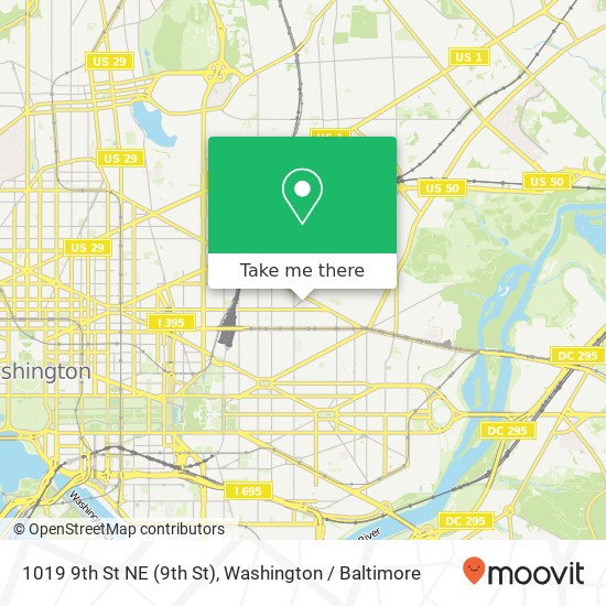 Mapa de 1019 9th St NE (9th St), Washington, DC 20002