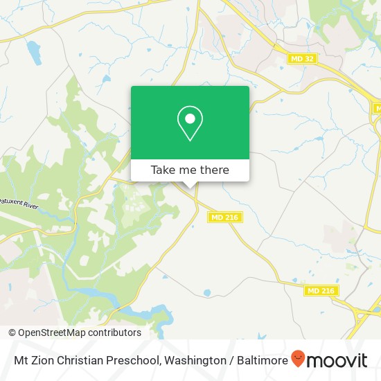 Mapa de Mt Zion Christian Preschool, 12430 Scaggsville Rd