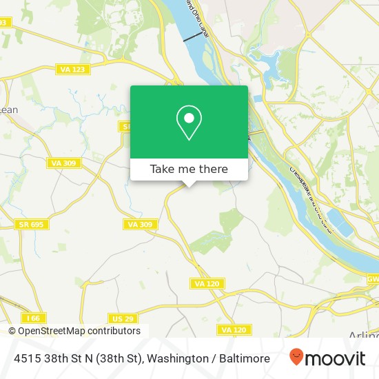 Mapa de 4515 38th St N (38th St), Arlington, VA 22207