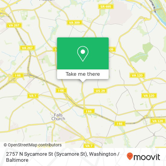 Mapa de 2757 N Sycamore St (Sycamore St), Arlington, VA 22207