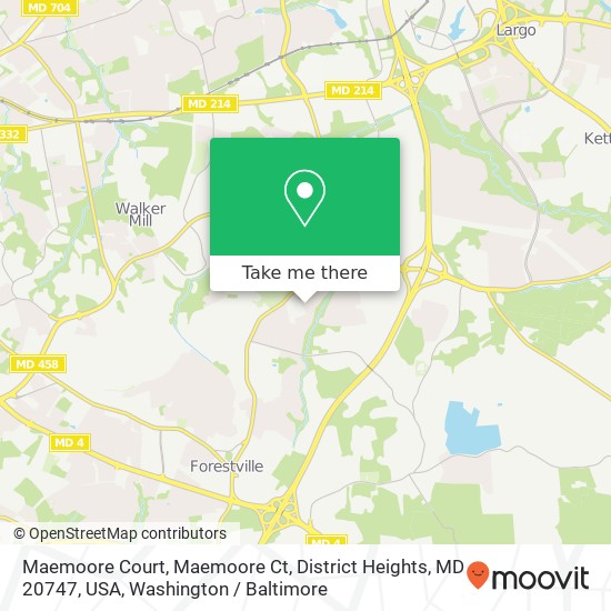 Mapa de Maemoore Court, Maemoore Ct, District Heights, MD 20747, USA