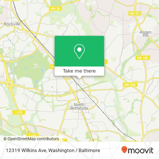 Mapa de 12319 Wilkins Ave, Rockville, MD 20852