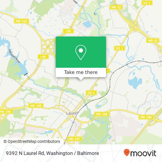 Mapa de 9392 N Laurel Rd, Laurel, MD 20723