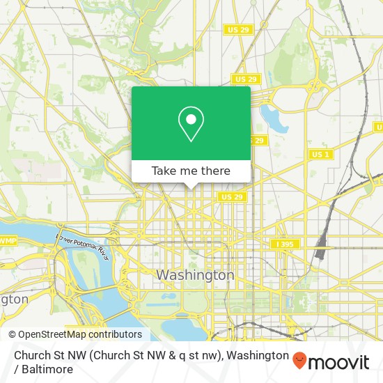 Church St NW (Church St NW & q st nw), Washington (WASHINGTON), DC 20009 map