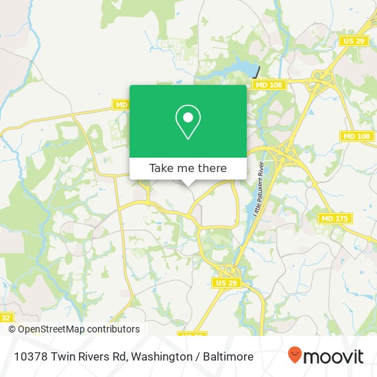 Mapa de 10378 Twin Rivers Rd, Columbia, MD 21044