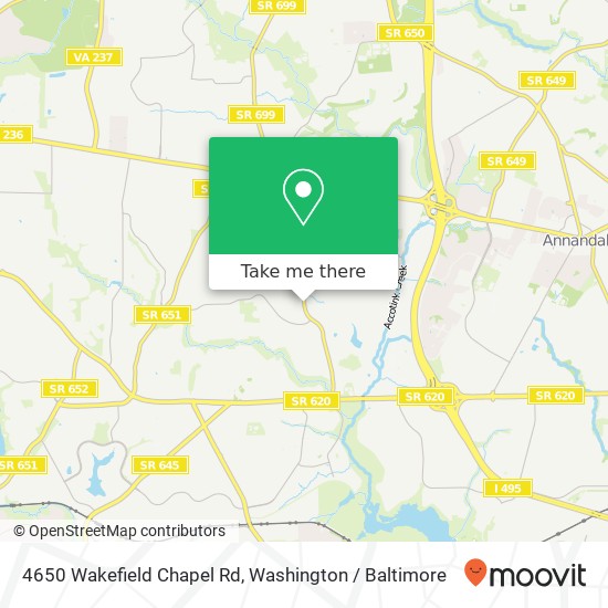 Mapa de 4650 Wakefield Chapel Rd, Annandale, VA 22003