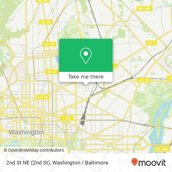 Mapa de 2nd St NE (2nd St), Washington, DC 20002