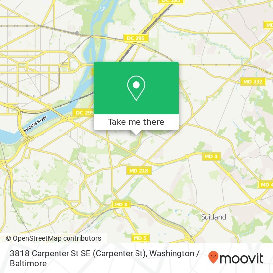 Mapa de 3818 Carpenter St SE (Carpenter St), Washington, DC 20020
