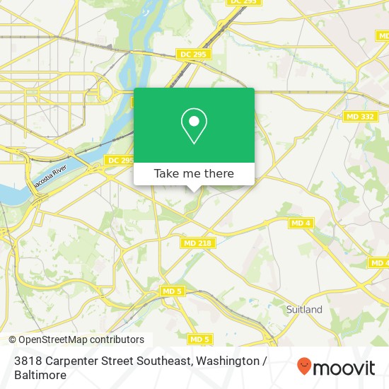 Mapa de 3818 Carpenter Street Southeast, 3818 Carpenter St SE, Washington, DC 20020, USA