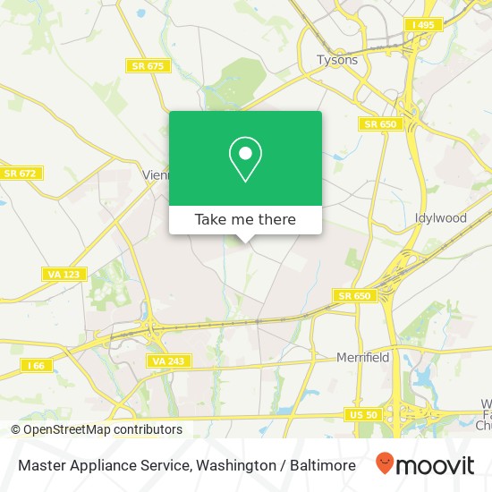 Mapa de Master Appliance Service, 124 Kingsley Rd SE