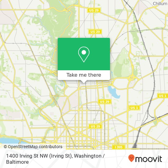 1400 Irving St NW (Irving St), Washington, DC 20010 map
