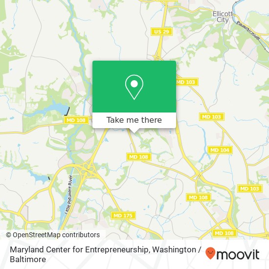 Mapa de Maryland Center for Entrepreneurship