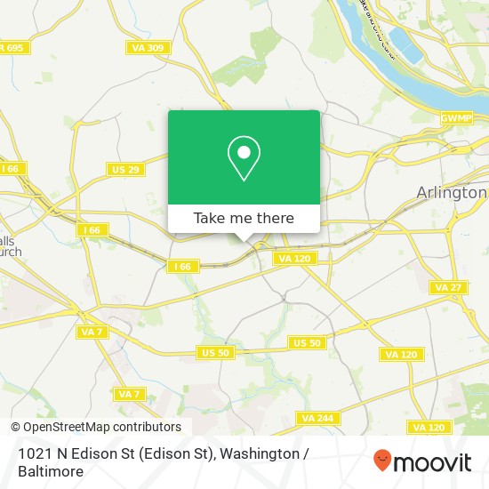 1021 N Edison St (Edison St), Arlington, VA 22205 map