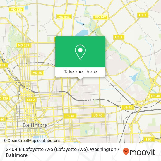 2404 E Lafayette Ave (Lafayette Ave), Baltimore, MD 21213 map