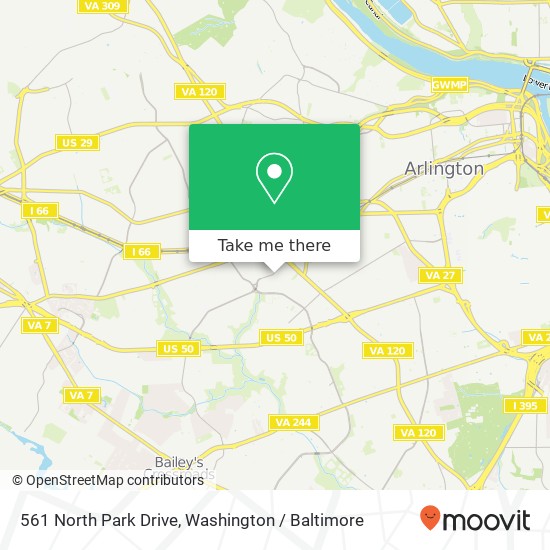 Mapa de 561 North Park Drive, 561 N Park Dr, Arlington, VA 22203, USA