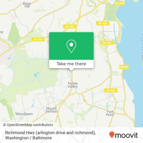 Mapa de Richmond Hwy (arlington drive and richmond), Alexandria, VA 22306