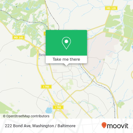 Mapa de 222 Bond Ave, Reisterstown, MD 21136