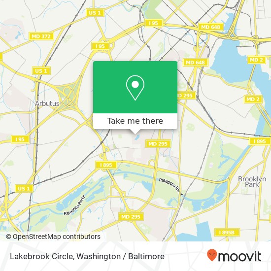 Mapa de Lakebrook Circle, Lakebrook Cir, Lansdowne, MD 21227, USA