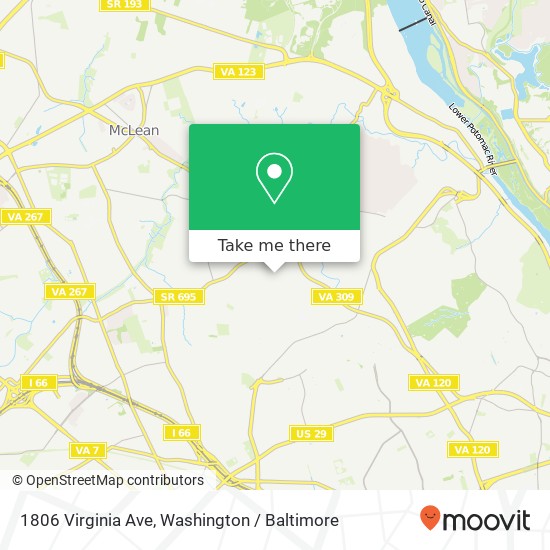 Mapa de 1806 Virginia Ave, McLean, VA 22101