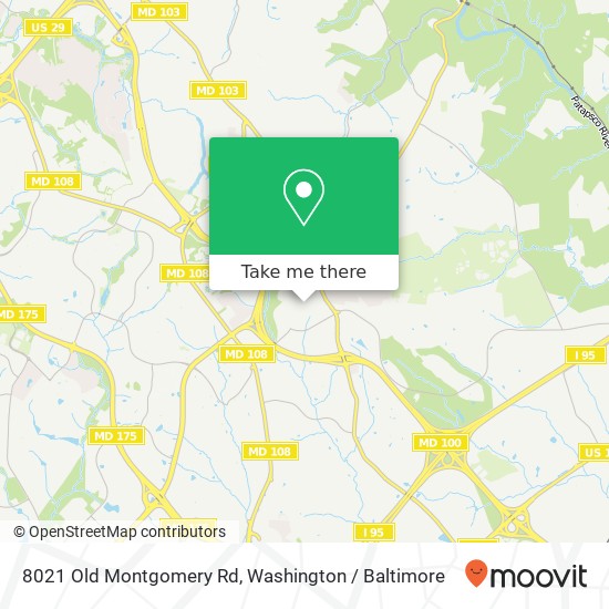 Mapa de 8021 Old Montgomery Rd, Ellicott City, MD 21043