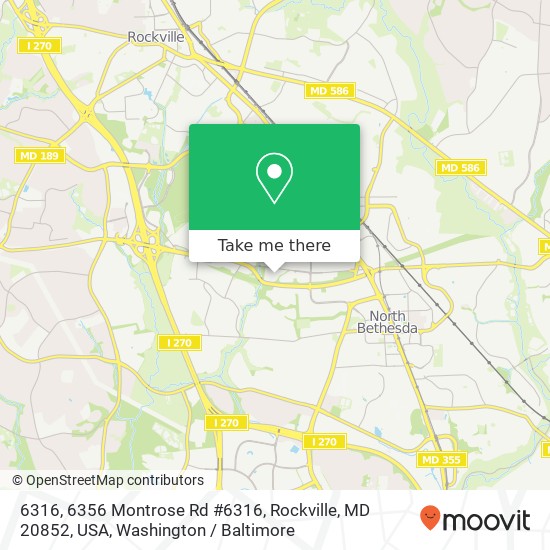 Mapa de 6316, 6356 Montrose Rd #6316, Rockville, MD 20852, USA