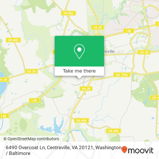6490 Overcoat Ln, Centreville, VA 20121 map
