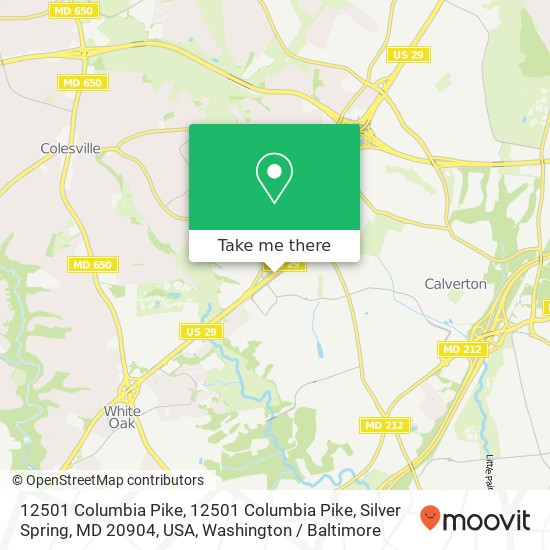 12501 Columbia Pike, 12501 Columbia Pike, Silver Spring, MD 20904, USA map