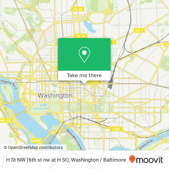 Mapa de H St NW (6th st nw at H St), Washington, DC 20001