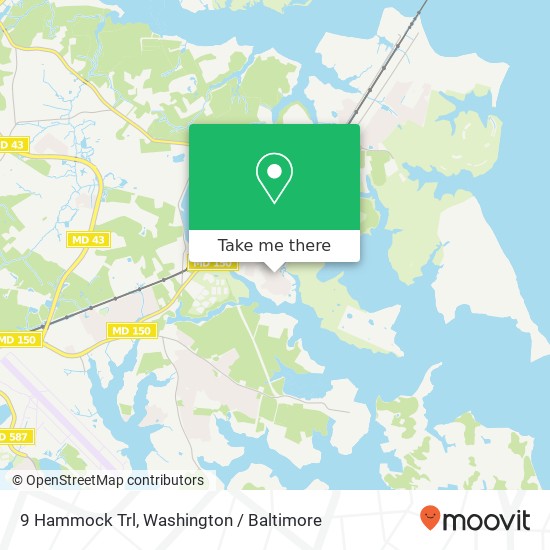 Mapa de 9 Hammock Trl, Middle River, MD 21220