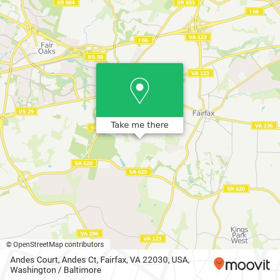 Mapa de Andes Court, Andes Ct, Fairfax, VA 22030, USA