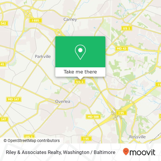 Mapa de Riley & Associates Realty, 7674 Belair Rd