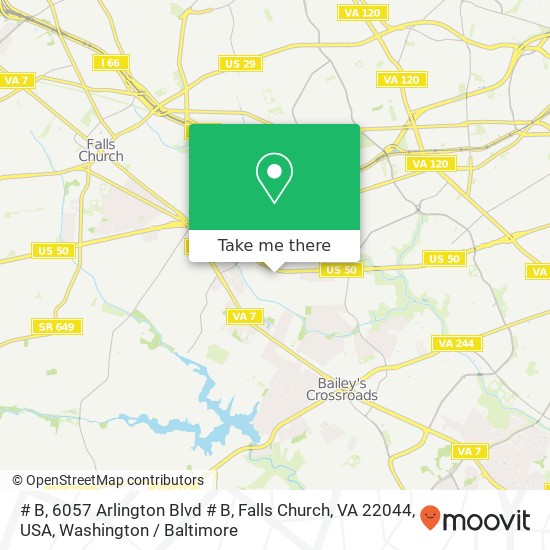# B, 6057 Arlington Blvd # B, Falls Church, VA 22044, USA map