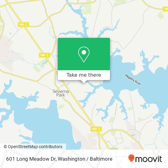 Mapa de 601 Long Meadow Dr, Severna Park, MD 21146