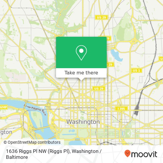 Mapa de 1636 Riggs Pl NW (Riggs Pl), Washington, DC 20009