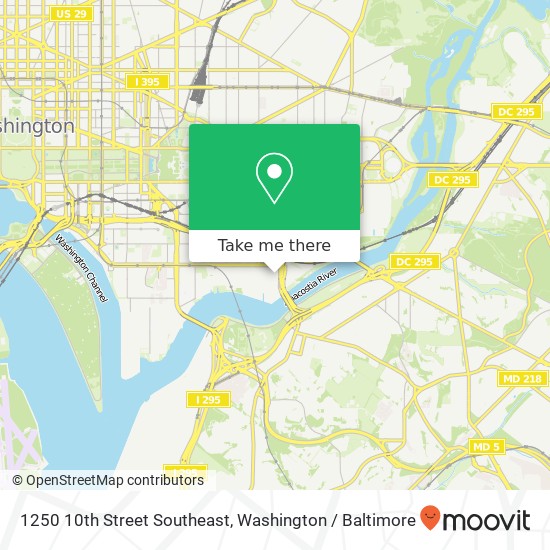 Mapa de 1250 10th Street Southeast, 1250 10th St SE, Washington, DC 20003, USA