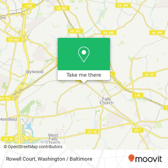 Rowell Court, Rowell Ct, Falls Church, VA 22046, USA map