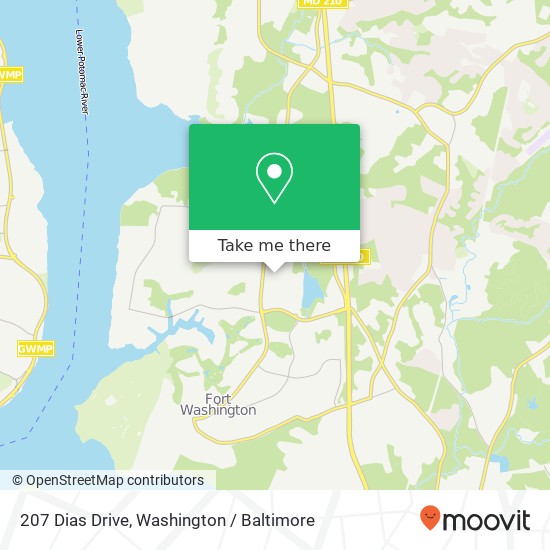 Mapa de 207 Dias Drive, 207 Dias Dr, Fort Washington, MD 20744, USA