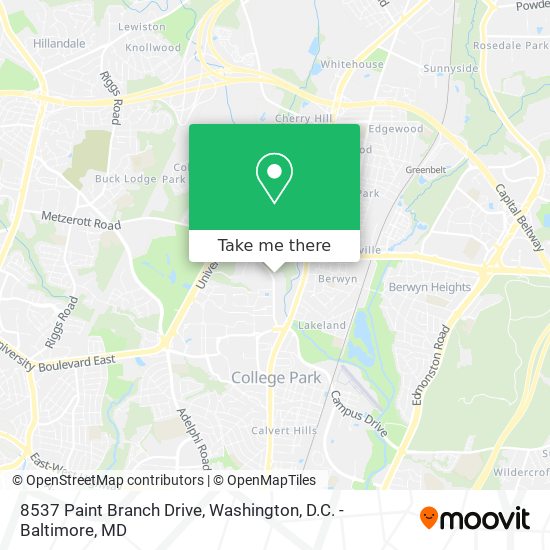 8537 Paint Branch Drive map