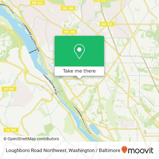 Mapa de Loughboro Road Northwest, Loughboro Rd NW, Washington, DC 20016, USA