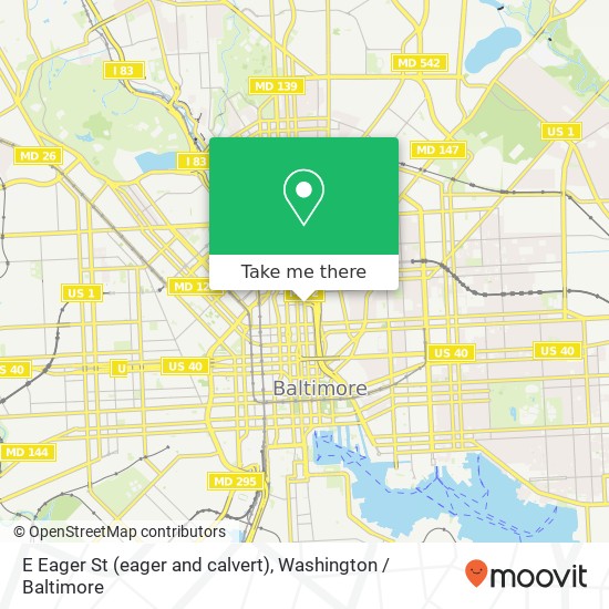 Mapa de E Eager St (eager and calvert), Baltimore, MD 21202