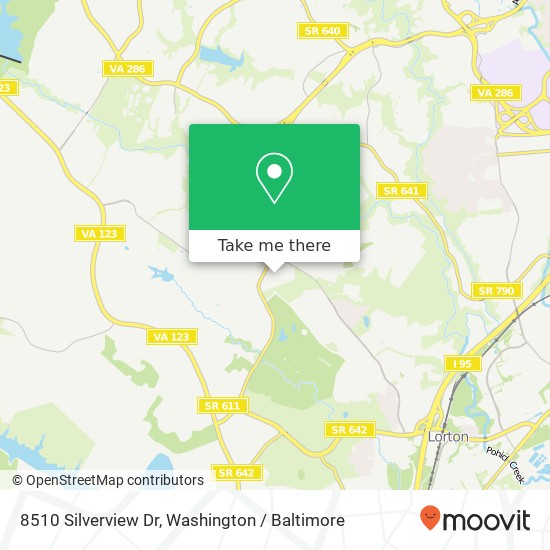 Mapa de 8510 Silverview Dr, Lorton, VA 22079