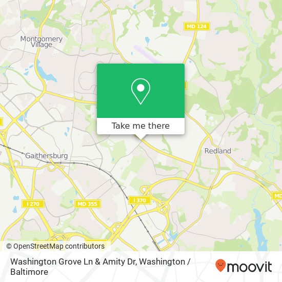 Washington Grove Ln & Amity Dr map