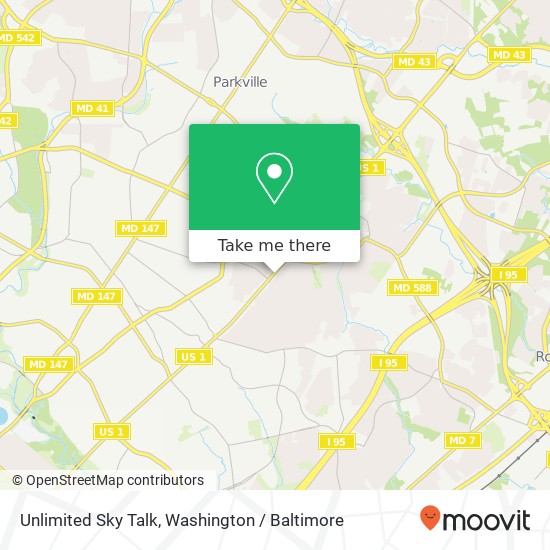 Mapa de Unlimited Sky Talk, 6333 Belair Rd